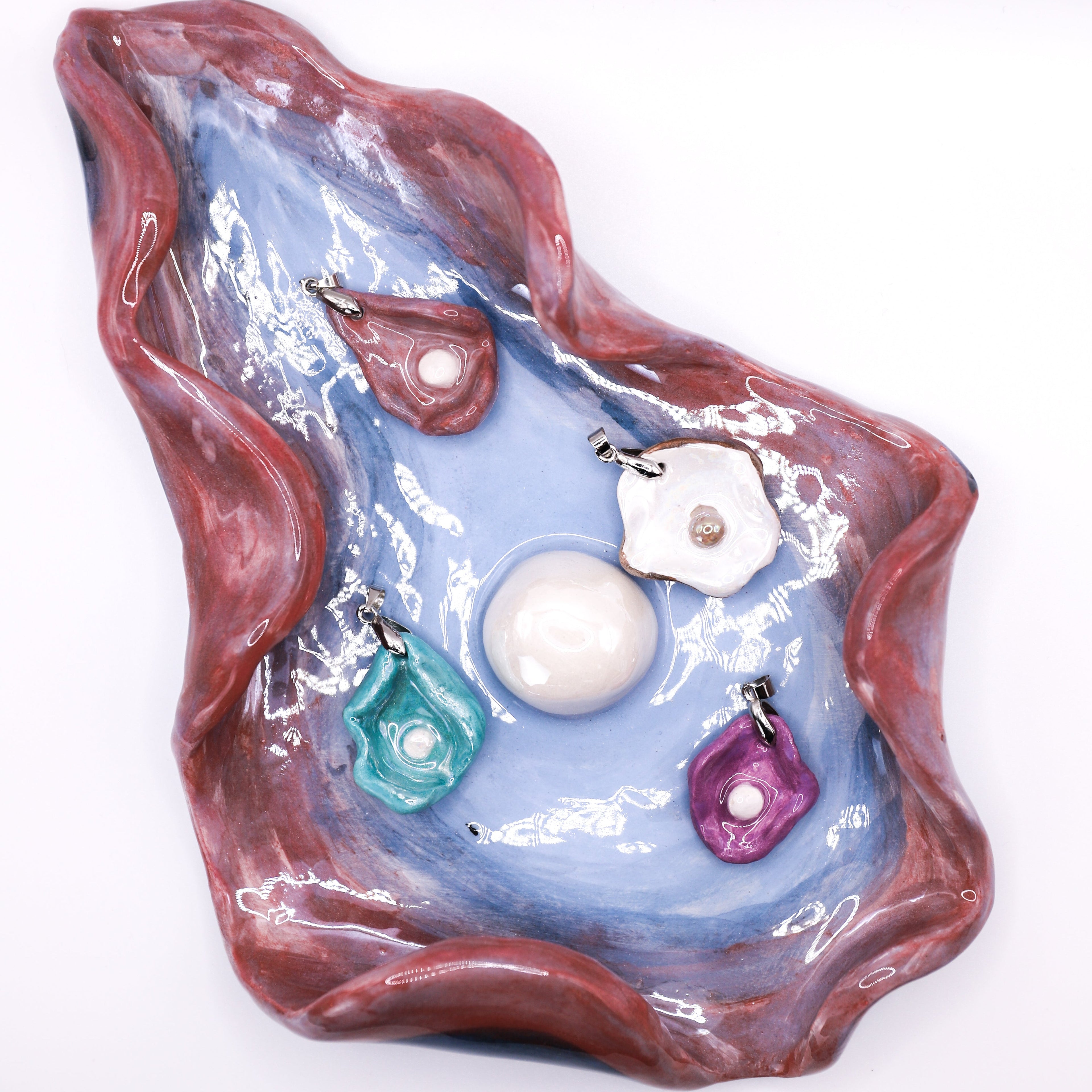 Blue & Purple Oyster Trinket Tray