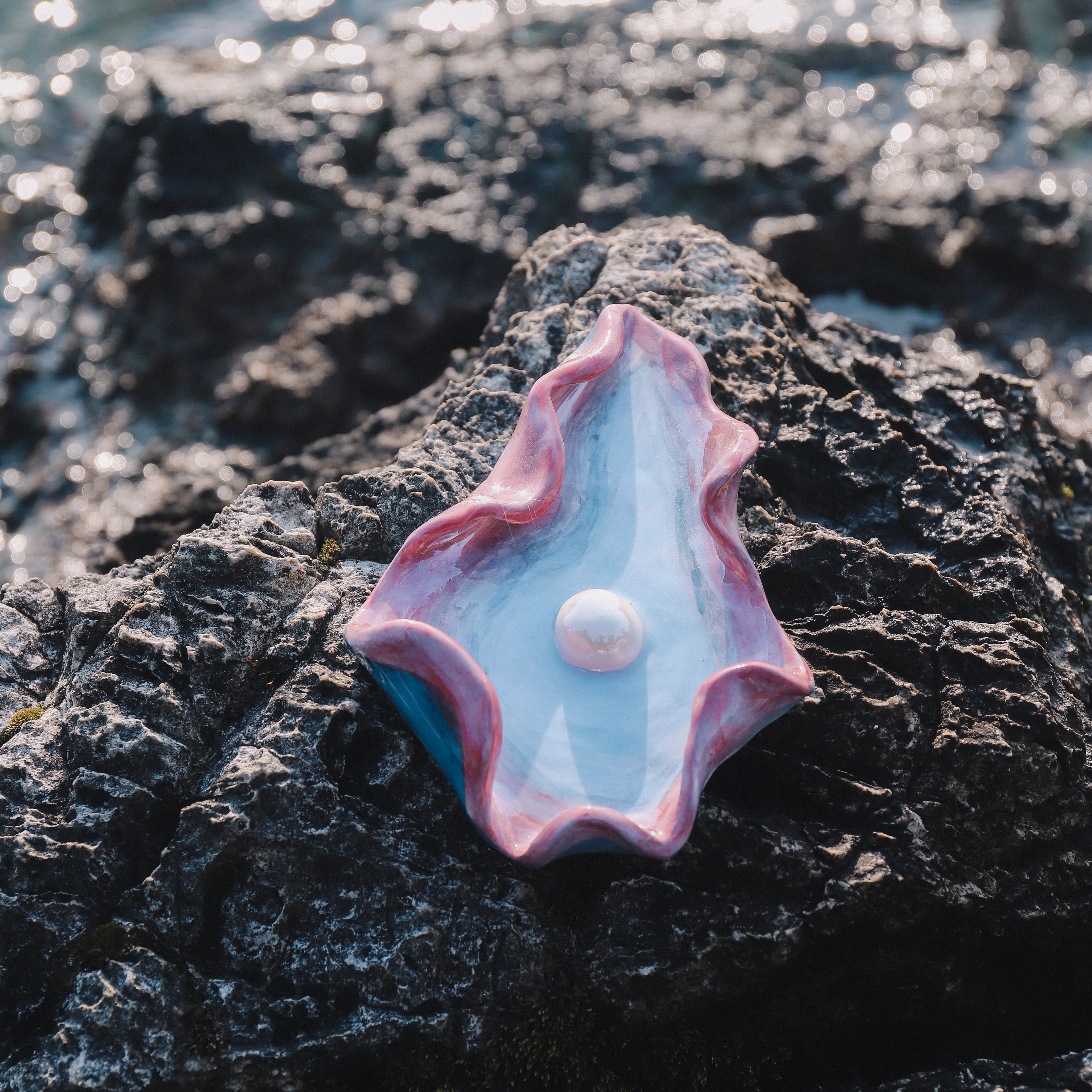 Blue & Purple Oyster Trinket Tray