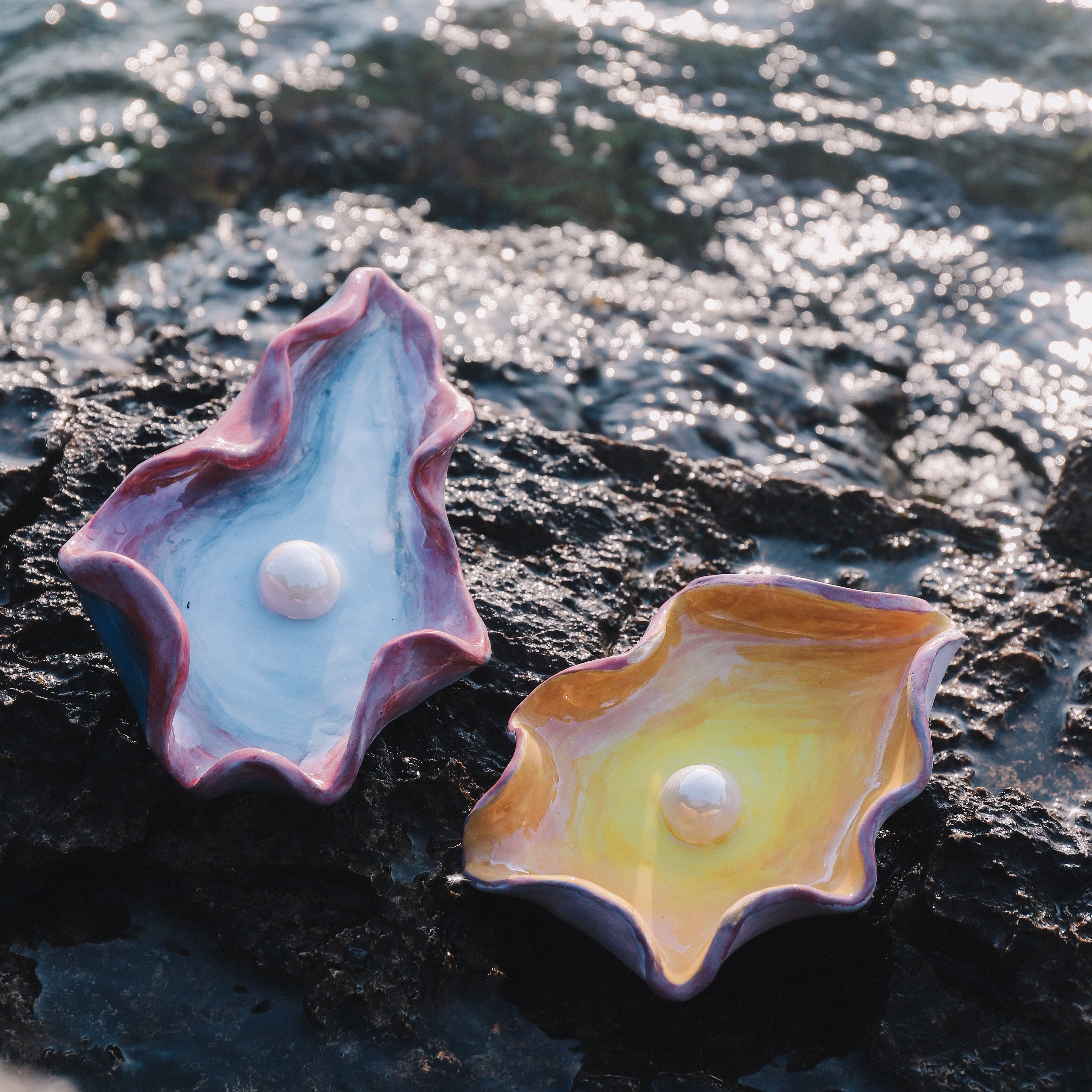Blue & Purple Oyster Trinket Tray