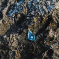Teal Blue Oyster Ceramic Necklace