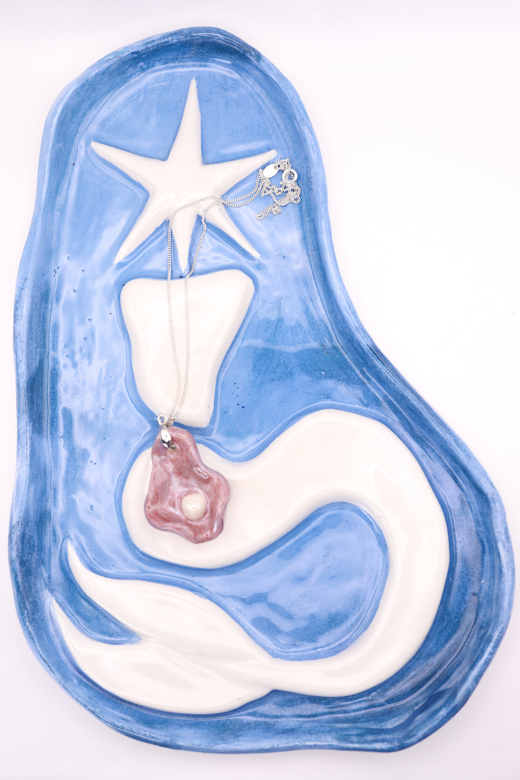 Purple Oyster Ceramic Necklace