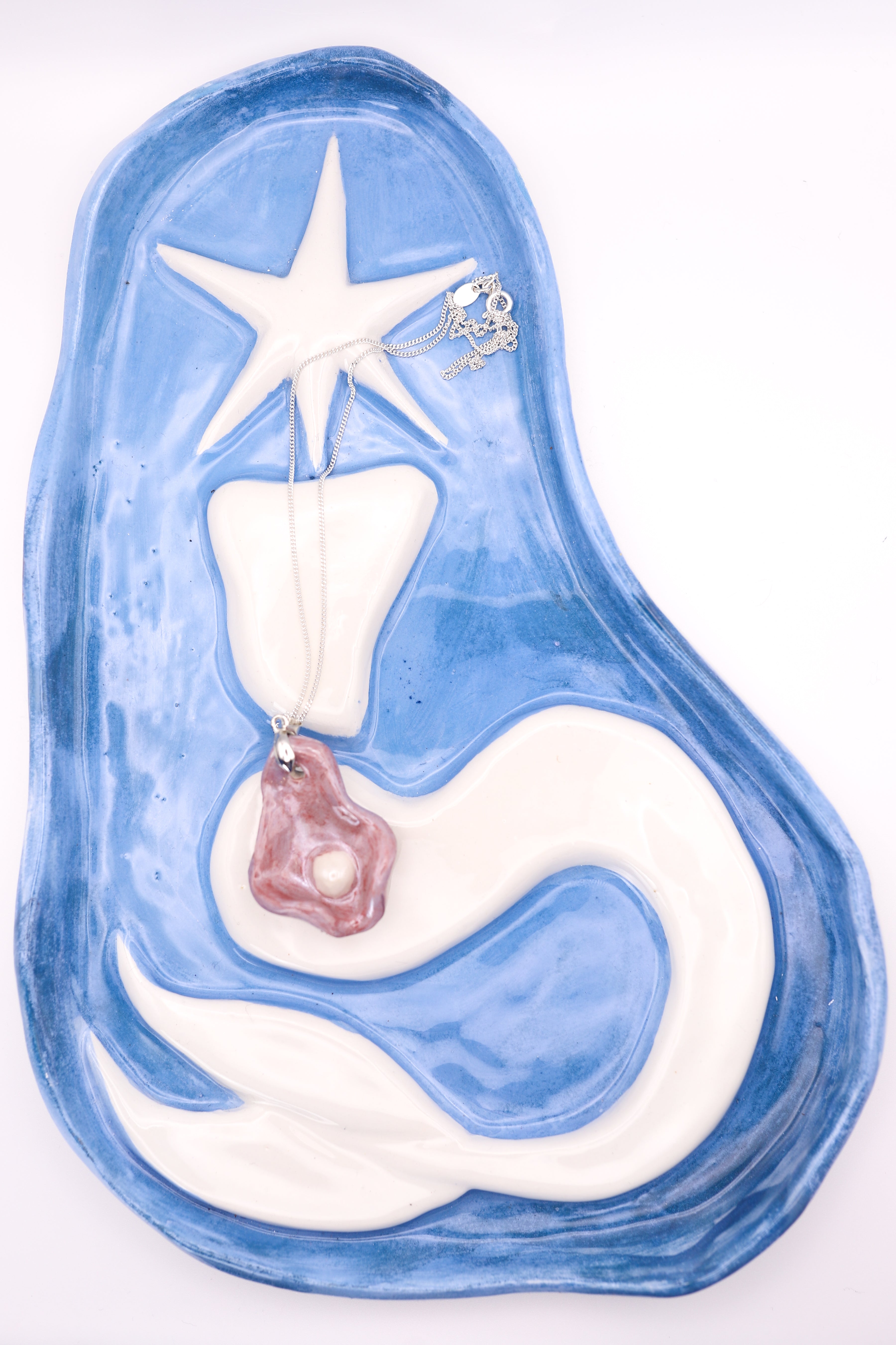 Purple Oyster Ceramic Necklace