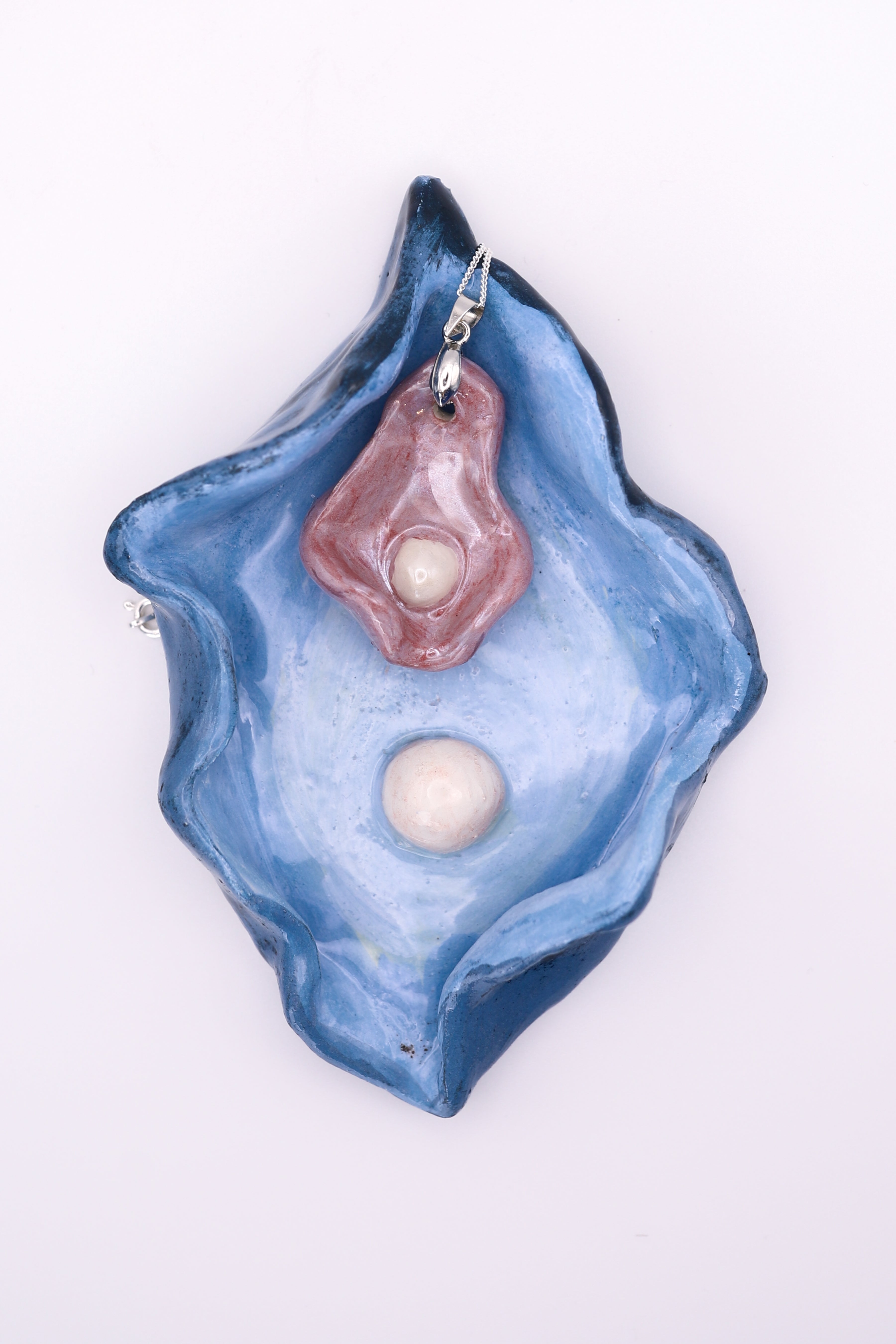 Purple Oyster Ceramic Necklace