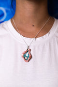 Pink & Teal Oyster Ceramic Necklace